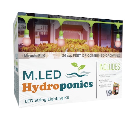 Miracle Led Hydroponics 4-Socket LED Red Spectrum Grow Kit 603787